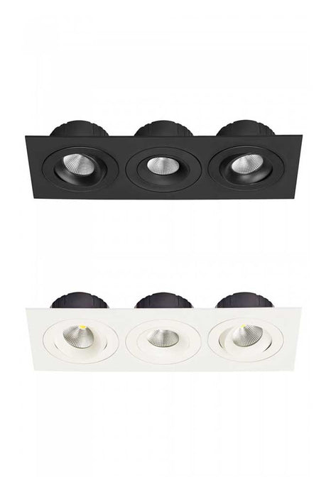 Suffield Triple LED Dimmable Tiltable Downlight IP44