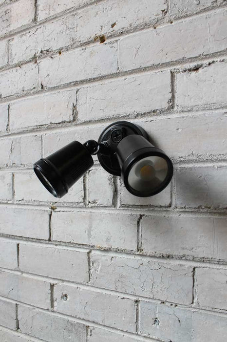 Twin adjustable led flood lights as a wall light or ceiling light indoors or outdoors