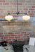 Two light pendant light with small opal shades