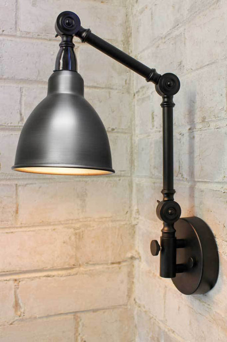 Two arm vintage steel wall light