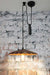 Pulley pendant light with umbrella shade