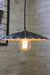 Vintage umbrella pendant light with large round edison bulb