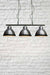 Vintage steel pendant three light with flat glass cover