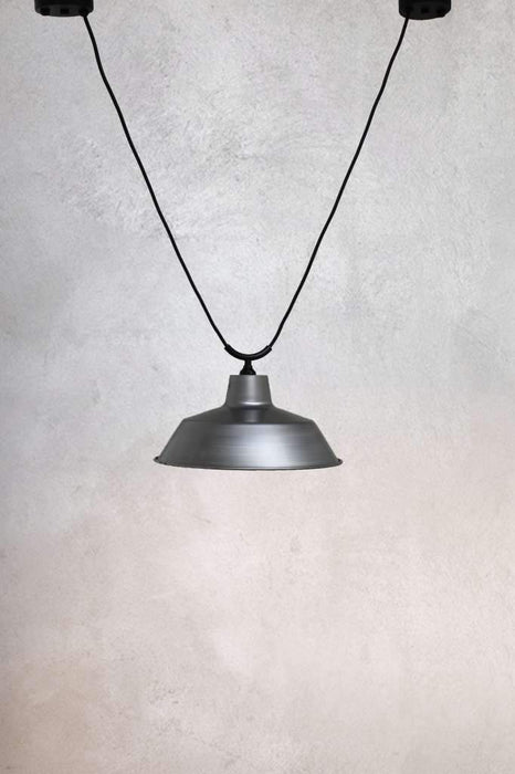 Vintage steel pendant light with no cover