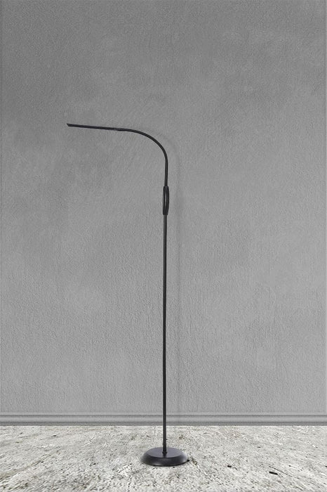 Floor Lamp in black finish against grey wall