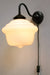 Black DIY sconce with chicago schoolhouse shade