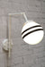 White wall sconce with opal 2 stripe shade
