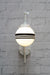 White wall sconce with opal 3 stripe shade