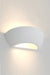 Lit up semicircle plaster wall light affixed on wall. 