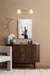 White double swivel arm wall light mounted over side table