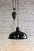 Warehouse pulley light with black warehouse shade