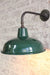 Warehouse wall light with federation green shade