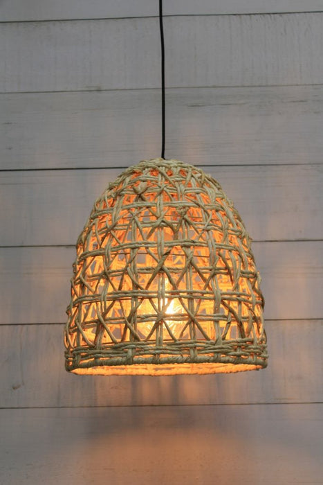 Weave pendant light hanging from above