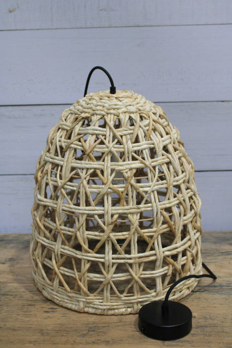 Weave pendant light with bulb turned off in natural light