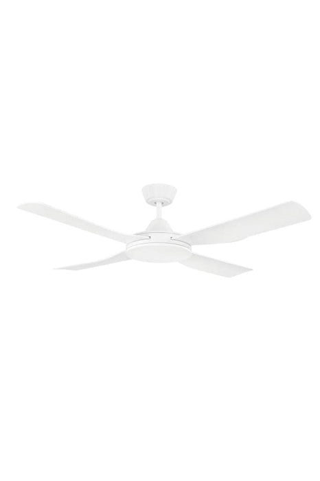 White ceiling fan with no light and 4 blades 
