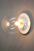 Glass Ball Disc Wall Light small clear shade with small white disc