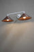 White wall light sconce with aged copper shades