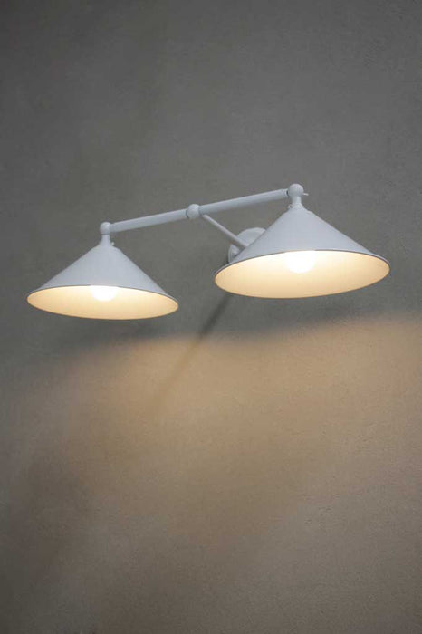 Double arm white wall light