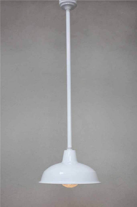 White Shade with white pole pendant