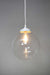 White round cord pendant light with large clear shade