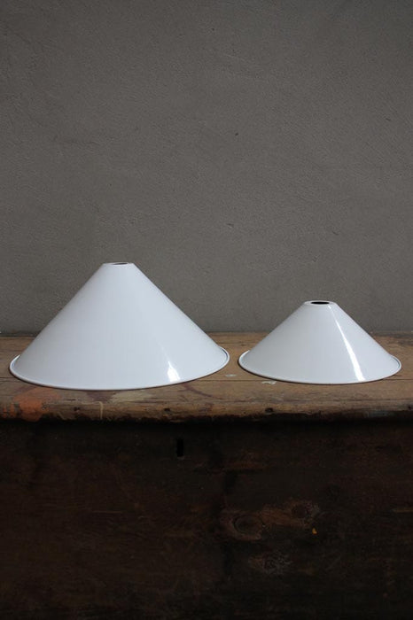 white cone shades large and small