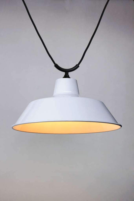White pendant light with no cover