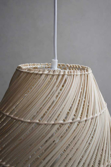 Wicker shade with natural finish