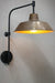 Wing arm wall ight with aged brass shade