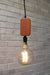 Wood block pendant light