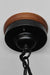 Wooden mounting block on black metal ceiling rose with chain for enamel lights. with twisted cord and chain suspension. online lighting Australia.