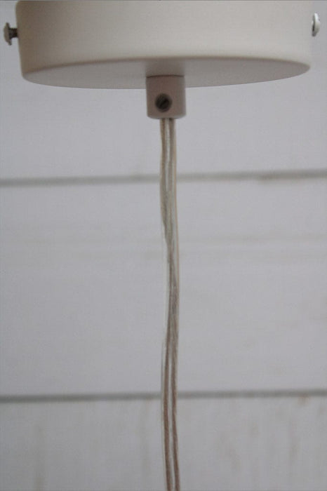Wood top glass light white ceiling rose
