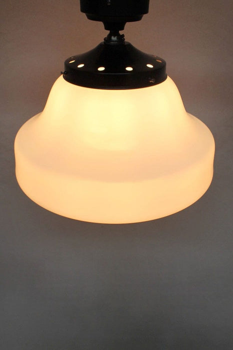 Yarra schoolhouse ceiling light in black finish from above