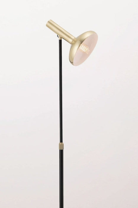 Detail of adjustable metal floor lamp