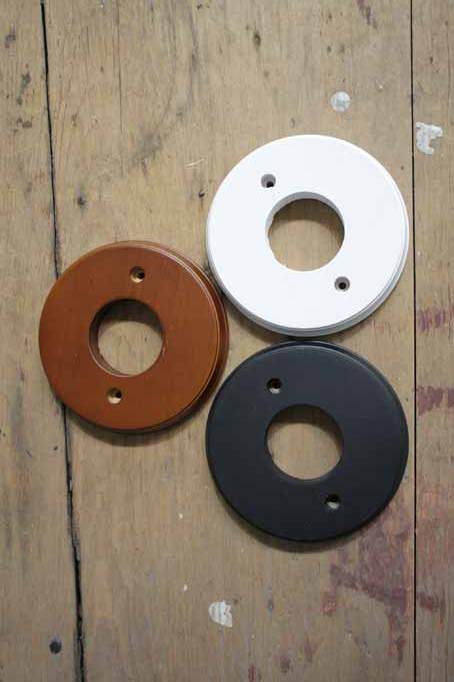 Wooden mounting blocks in three colours