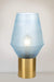Blue smoke glass table lamp with an antique gold base