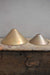 Aged brass cone shades large and small