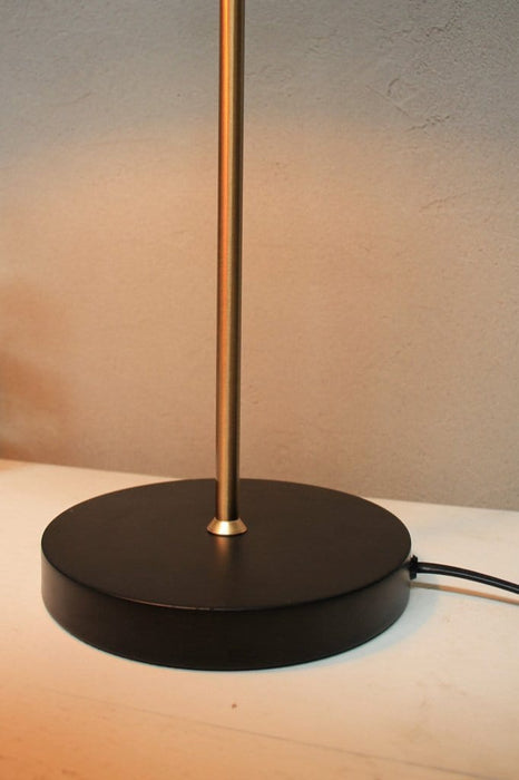 Brushed gold table lamp. matt black lighting. elegant table lamp for master bedroom