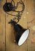 Classic industrial shade and steel chain hardware. white inner on shade to reflect more light