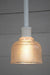Small glass pendant light with white pole