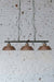 Copper hanging light three shaded pendant light