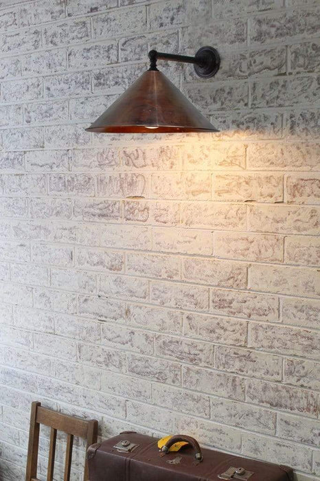 Copper cone wall light large lamp