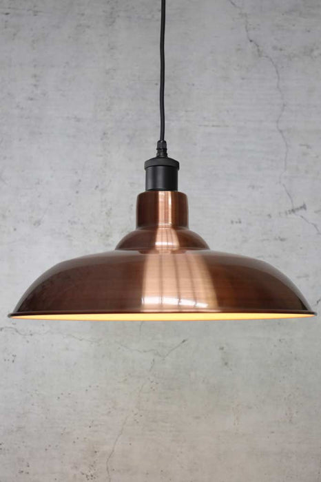Pendant light with copper shade