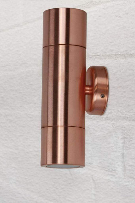 Solid copper up/down outdoor wall light
