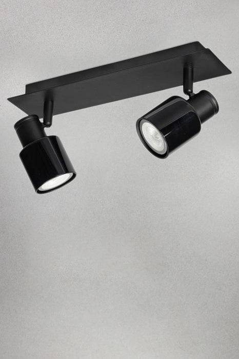 Bar spotlight with two lights in black finish