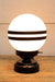 glass ball lamp with 2 painted stripes