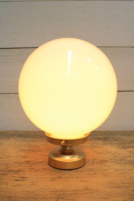 glass ball lamp with medium sized opal shade
