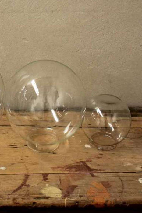 Clear glass ball shade in two sizes