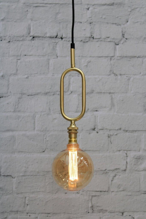 Gold pendant cord with amber bulb