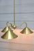 gold base chandelier with bright brass cone shades