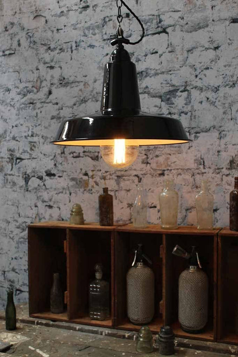 High top smokehouse light is a robust quality steel shade with twisted cord and chain suspension